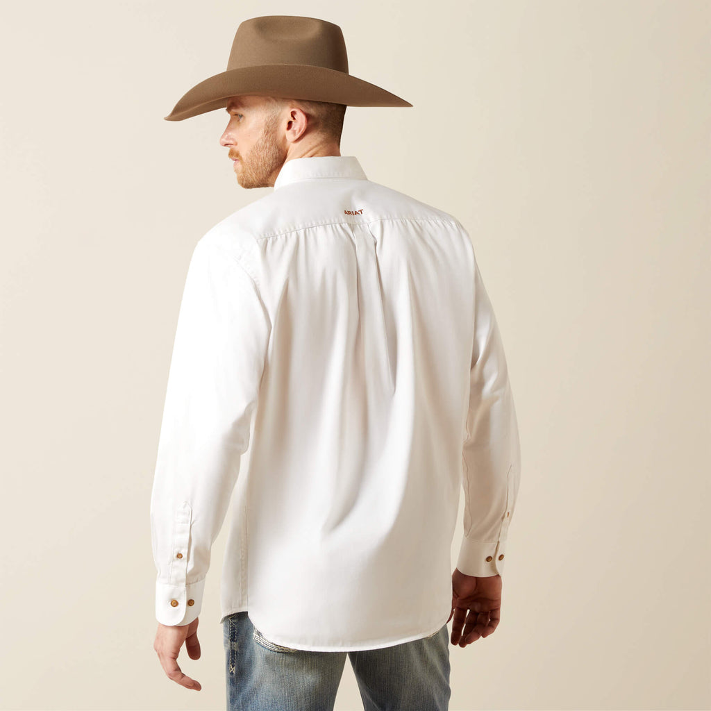Ariat Solid Twill Classic Fit Shirt in White