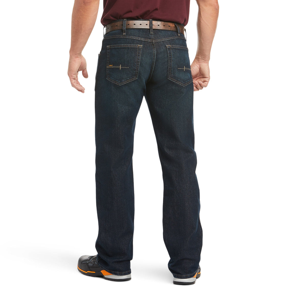 Ariat Rebar M5 Straight DuraStretch Edge Stackable Straight Leg Jeans – Blackstone, back