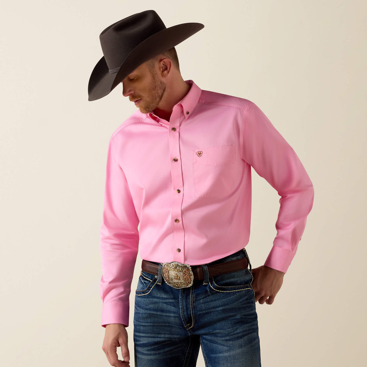 Ariat Solid Twill Classic Fit Shirt in Prism Pink