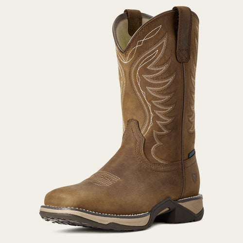 Ariat Anthem Waterproof Western Boot Distressed Brown - 3/4 front