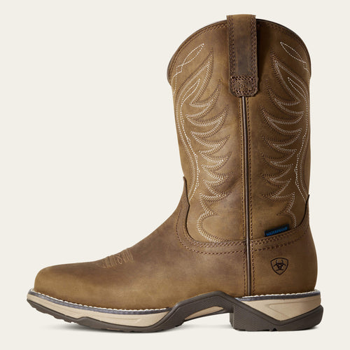 Ariat Anthem Waterproof Western Boot Distressed Brown - side