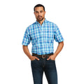 Ariat Pro Series Ian Fitted Short Sleeve Shirt in Bachelor Button