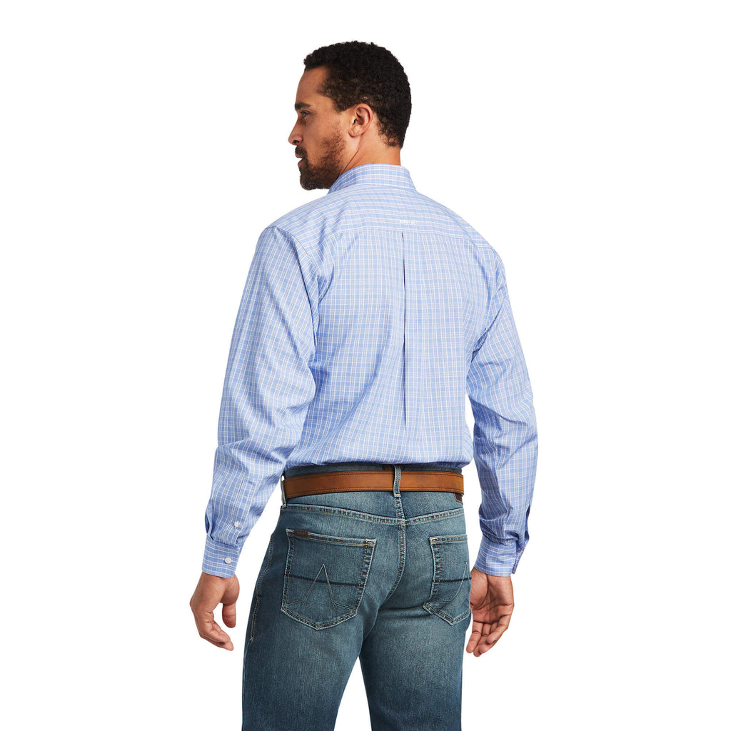 Ariat Wrinkle Free Noah Fitted Shirt in Strong Blue