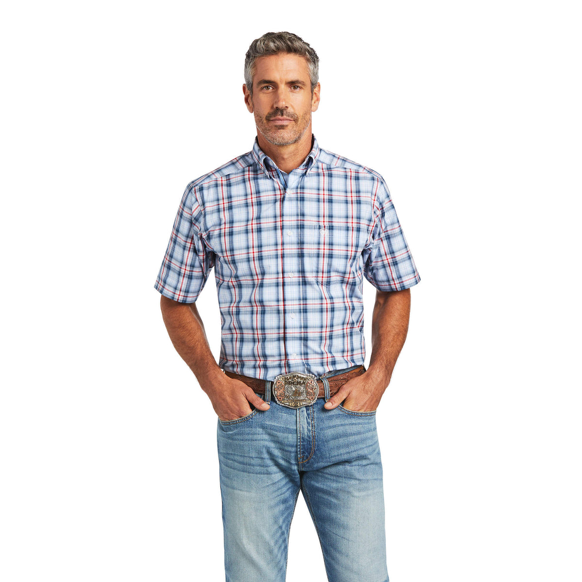Ariat Pro Series Fergus Fitted Short Sleeve Shirt in Windsurfer