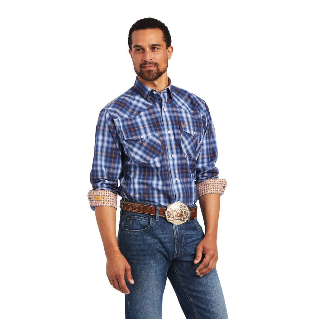 Ariat Relentless Inexorable Stretch Classic Fit Snap Shirt in Blue Frond