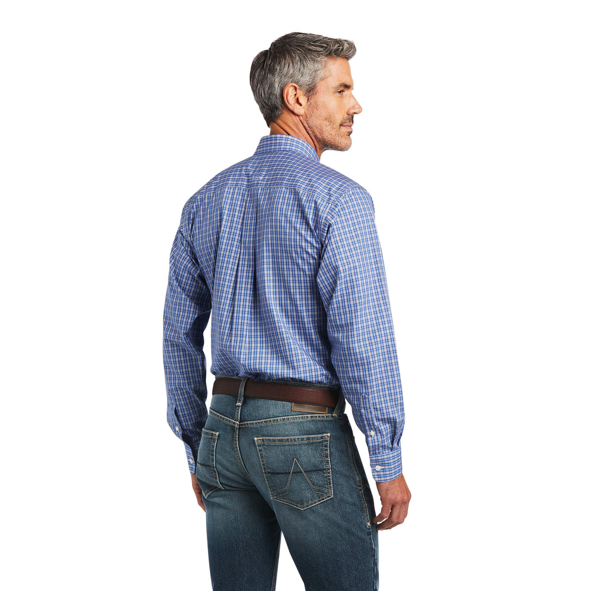 Ariat Wrinkle Free Ezrah Fitted Shirt in Reykjavik Blue