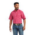 Ariat Pro Series Miles Classic Fit Short Sleeve Shirt in Bright Rose