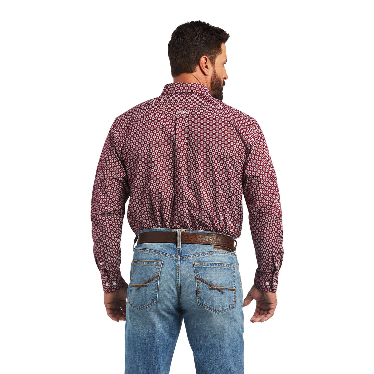 Ariat Team Rhodes Classic Fit Shirt in Dark Redwood