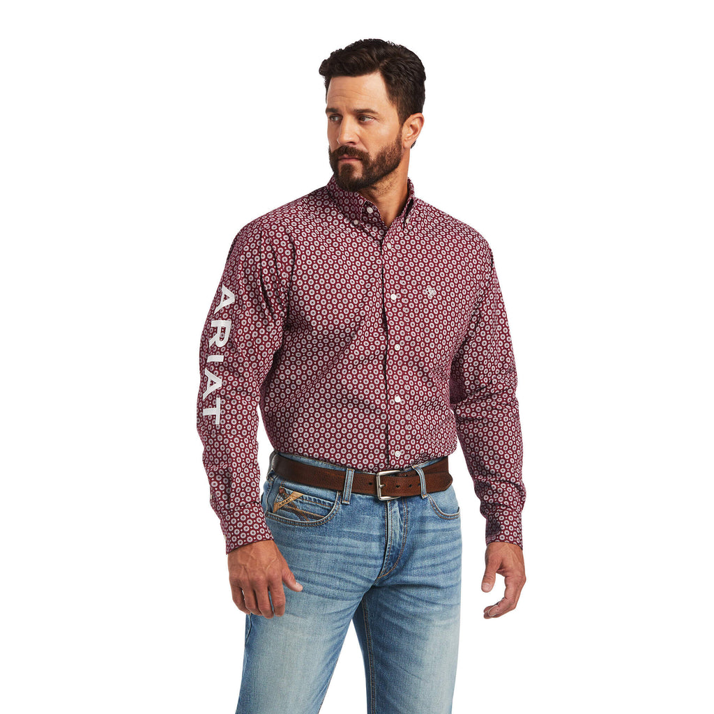 Ariat Team Rhodes Classic Fit Shirt in Dark Redwood
