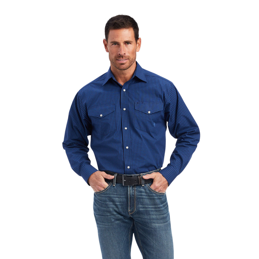 Ariat Pro Series Nelson Classic Fit Snap Shirt in Maritime Blue