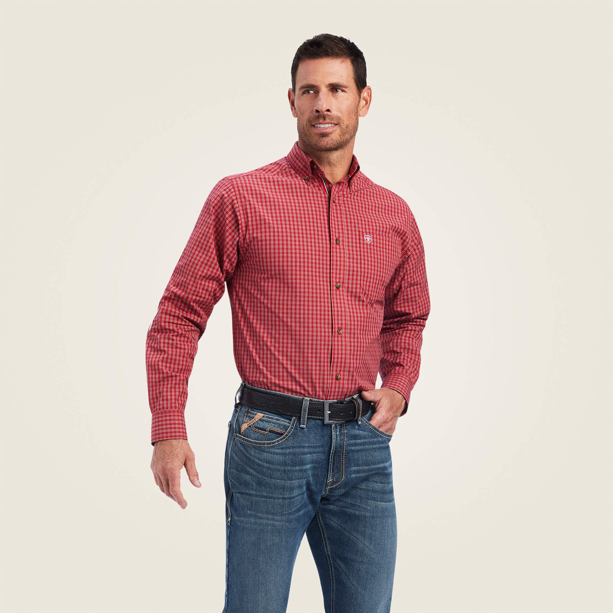 Ariat Pro Series Norwell Fitted Shirt in Tango Red