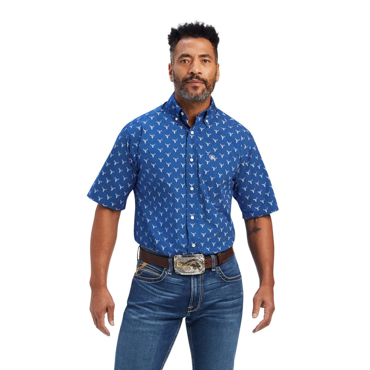 Ariat Jai Classic Fit Short Sleeve Shirt in Royal Sapphire