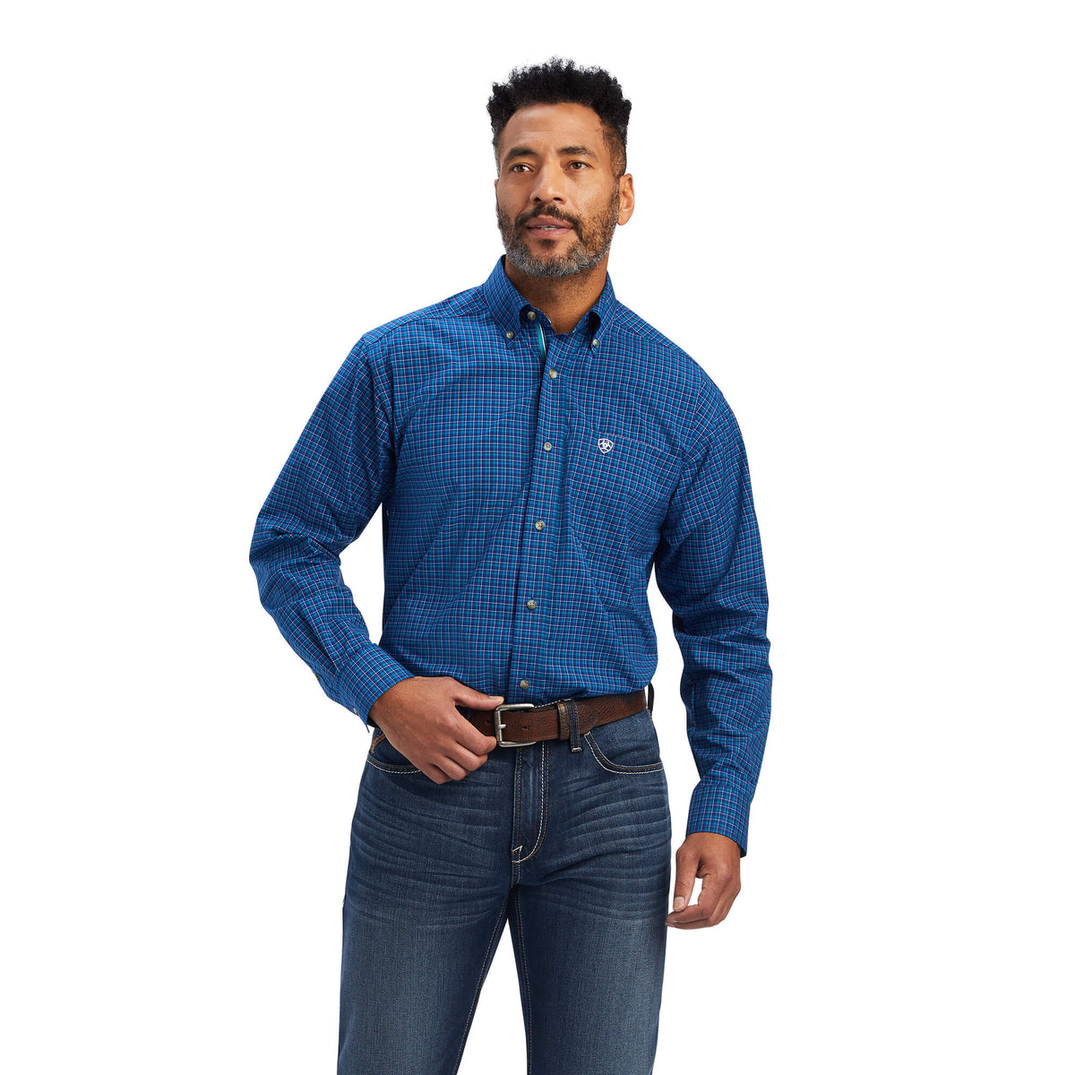 Ariat Pro Series Bertrand Stretch Classic Fit Shirt in Shocking Peacock