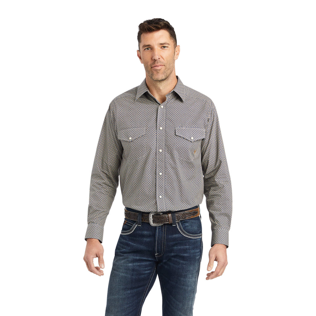Ariat Greysen Classic Fit Snap Shirt in Estate Blue