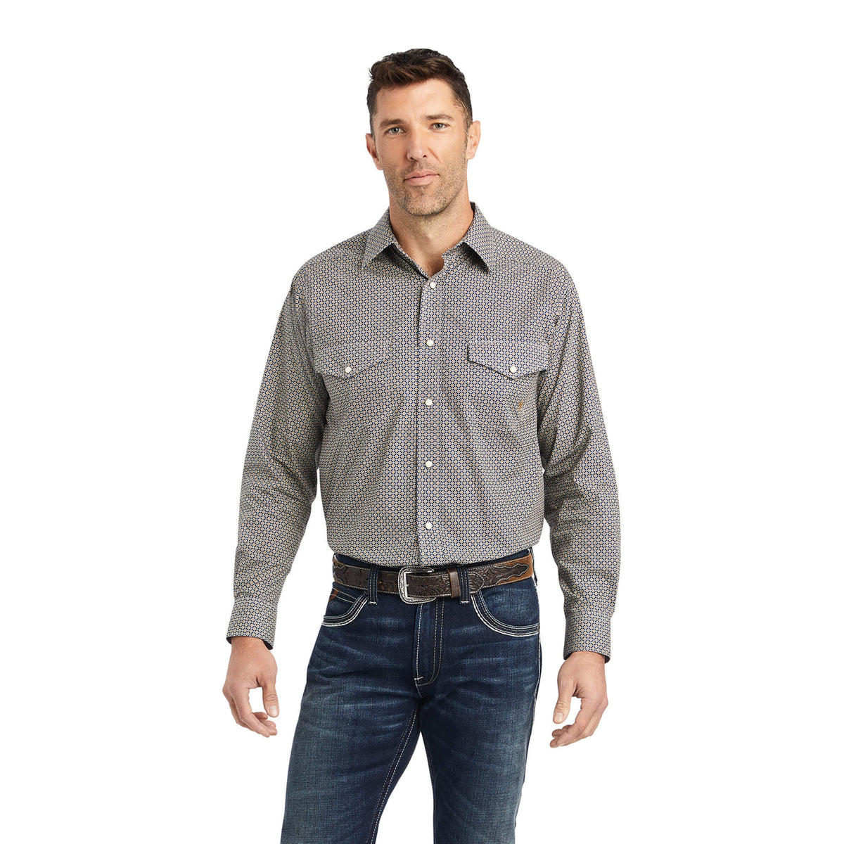 Ariat Greysen Classic Fit Snap Shirt in Estate Blue
