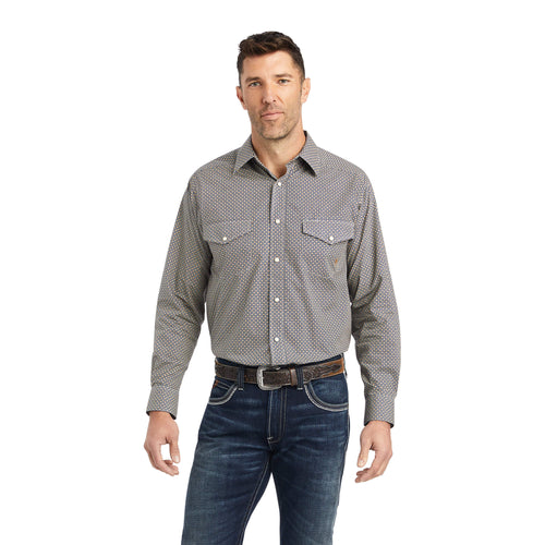Ariat Greysen Classic Fit Snap Shirt in Estate Blue