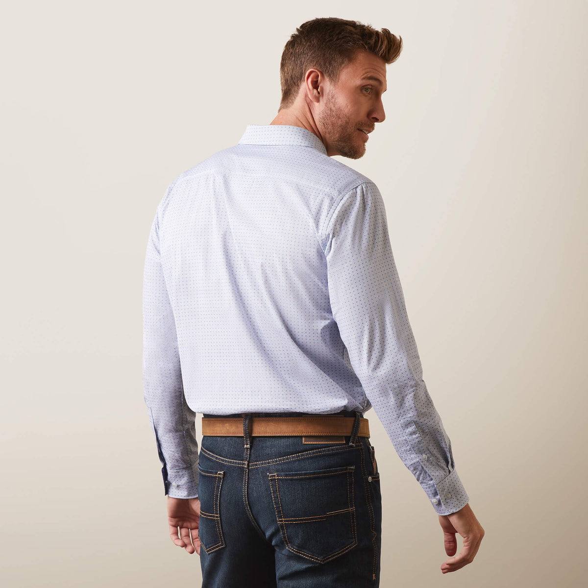 Ariat Medallion Stretch Modern Fit Shirt in White