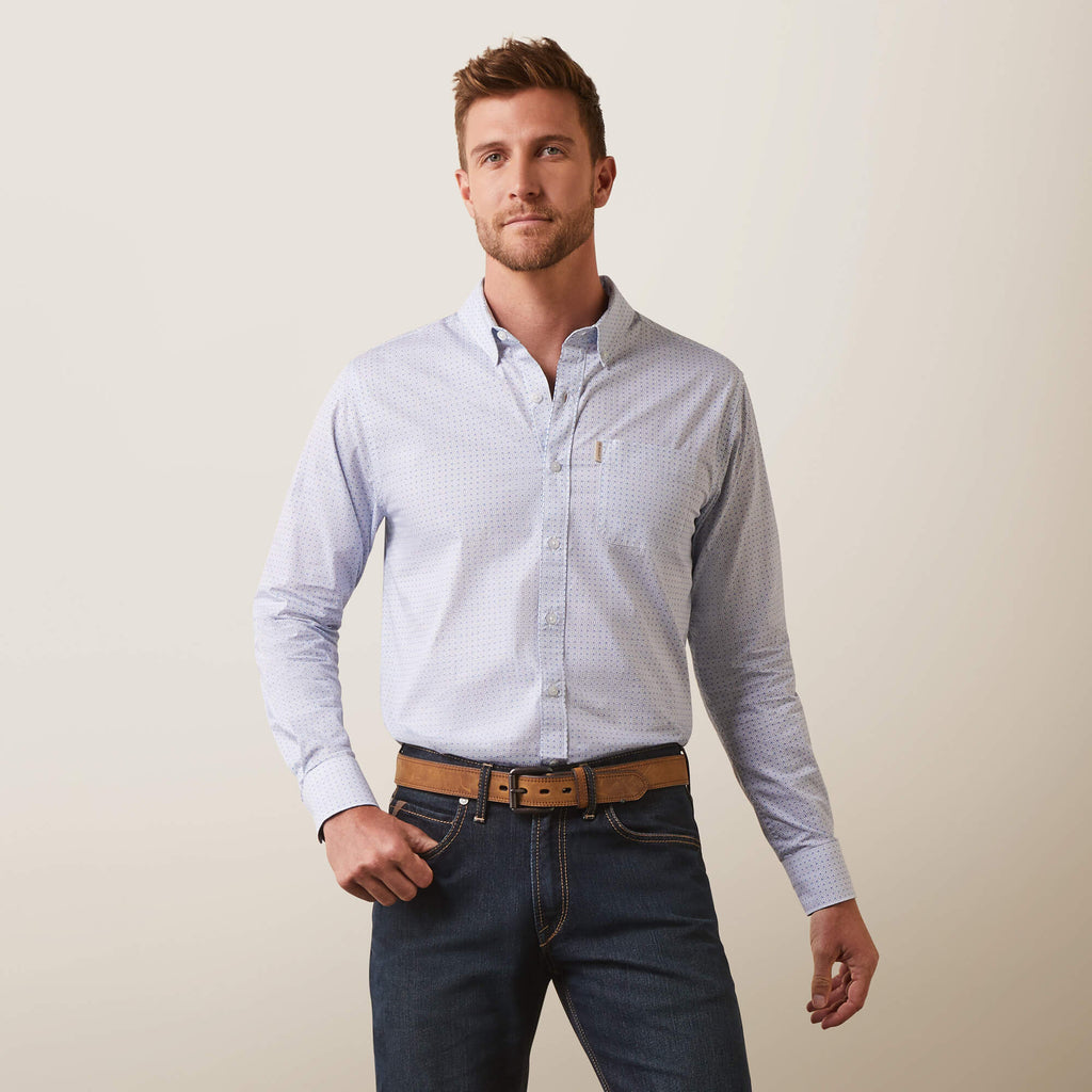 Ariat Medallion Stretch Modern Fit Shirt in White