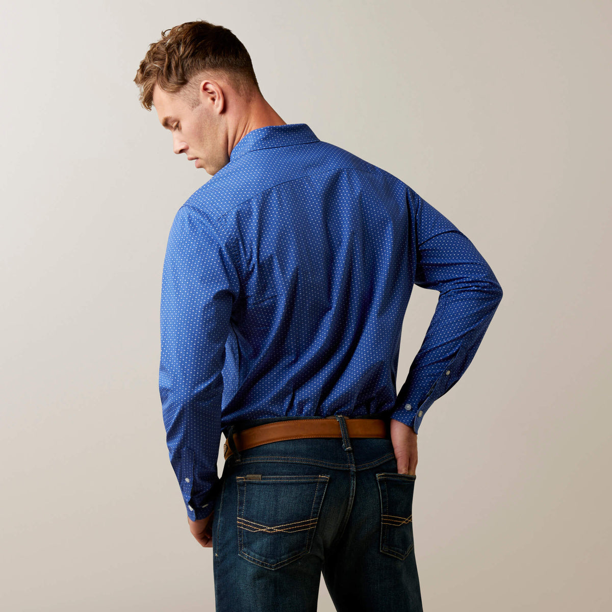Ariat Ditsy Stretch Modern Fit Shirt in Blue