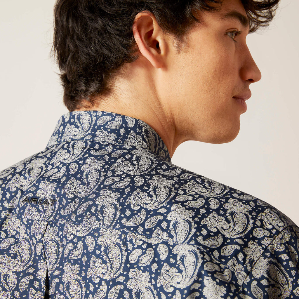 Ariat Wrinkle Free Kohen Shirt in Deep Pacific
