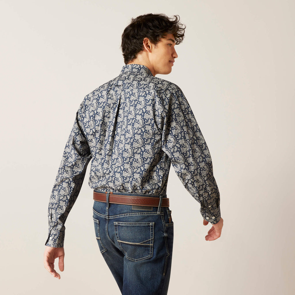 Ariat Wrinkle Free Kohen Shirt in Deep Pacific