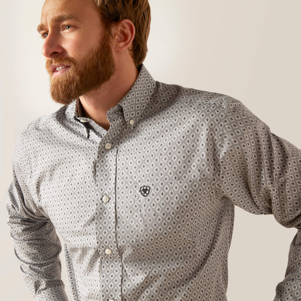 Ariat Wrinkle Free Val Fitted Shirt in Eileen Gray