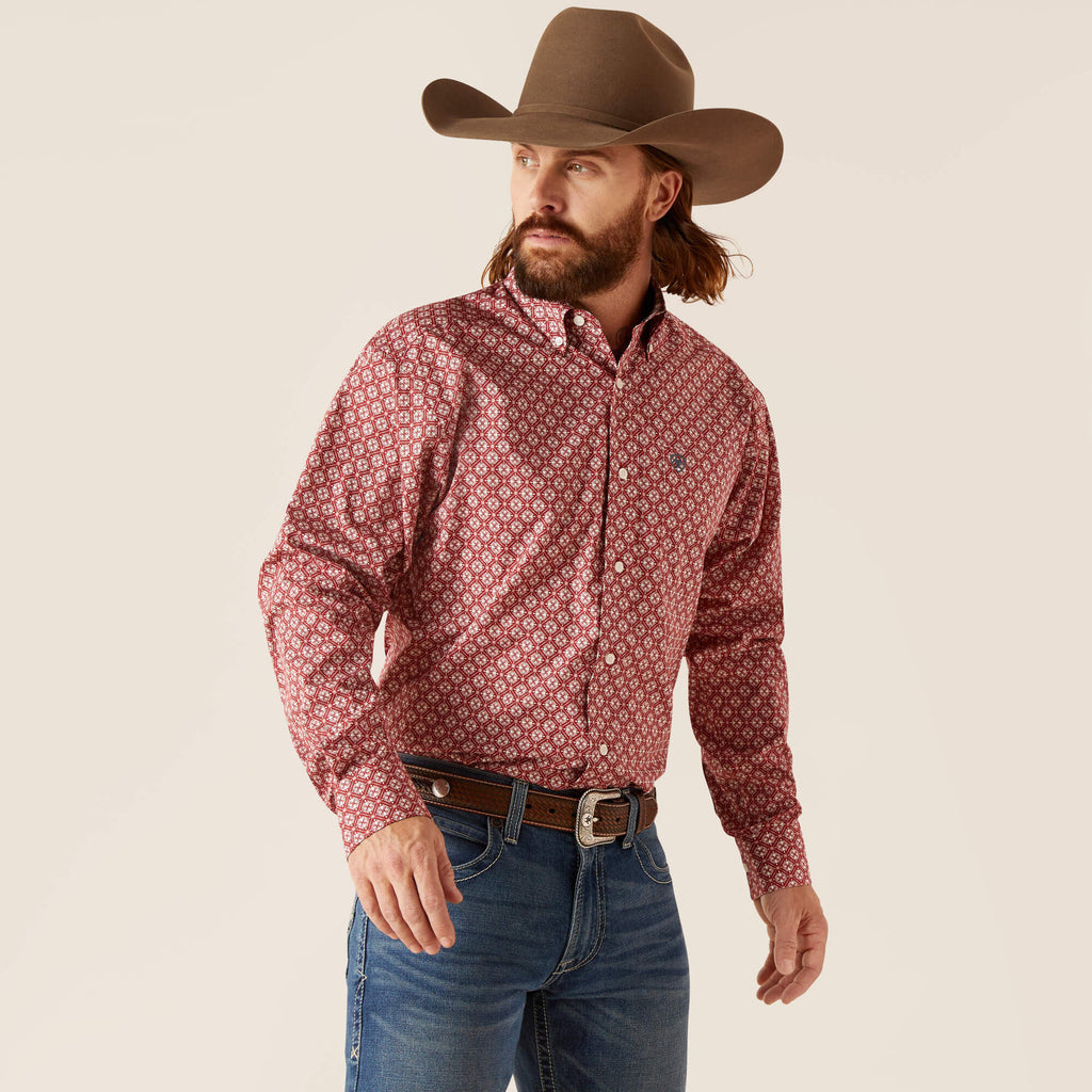 Ariat Wrinkle Free Gideon Classic Fit Shirt in Gardenia