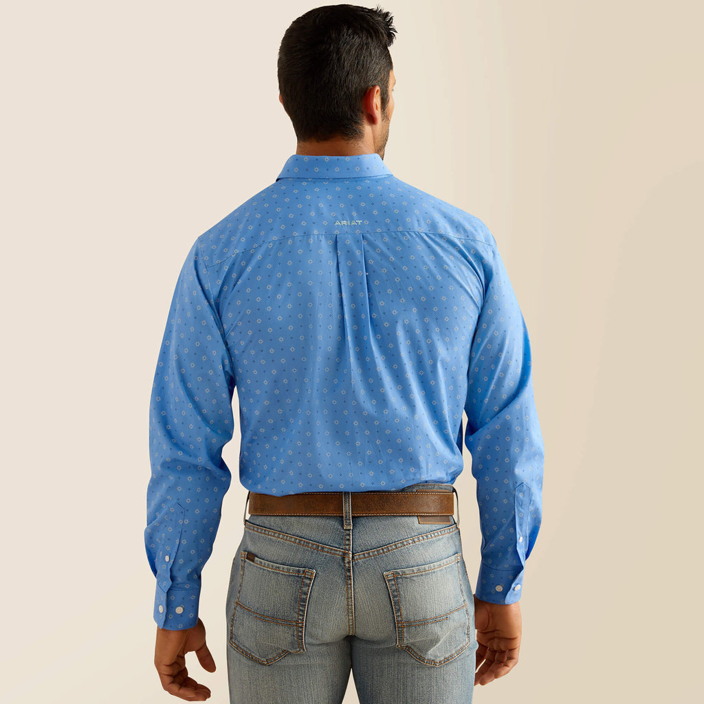 Ariat Wrinkle Free Russel Fitted Shirt in Regatta
