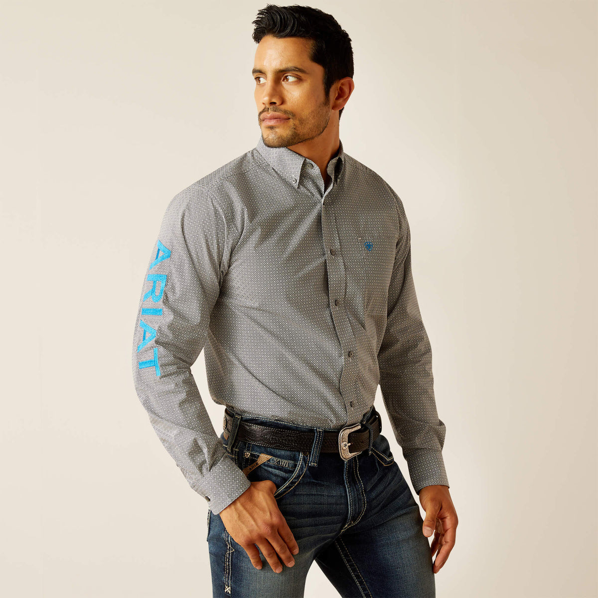 Ariat Team Gareth Fitted Shirt in Beige