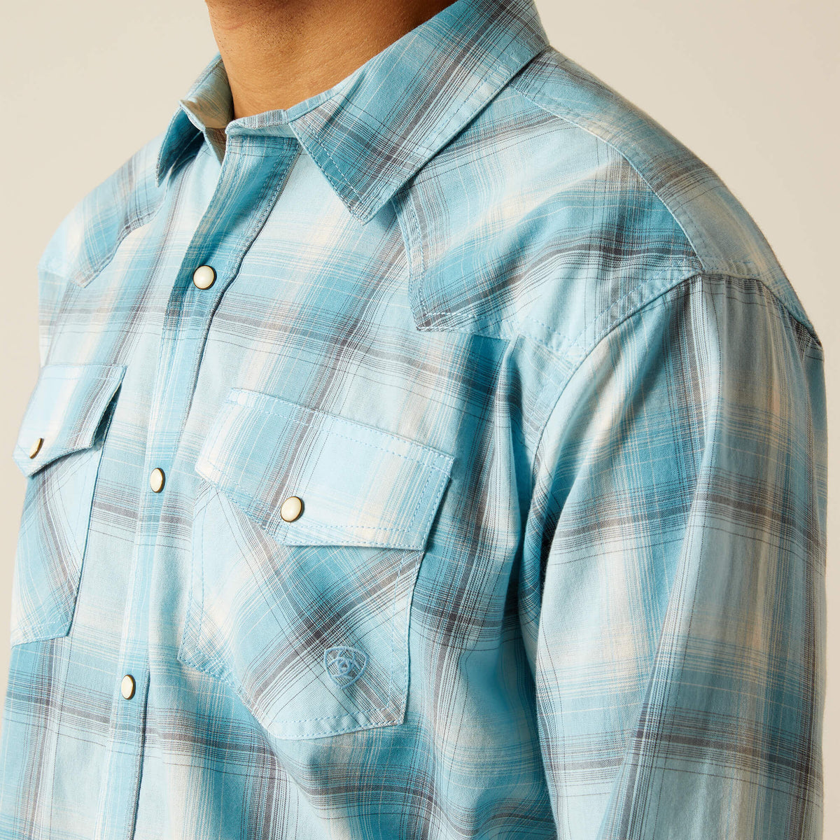 Ariat Henryk Retro Fit Western Shirt in Crystal Blue