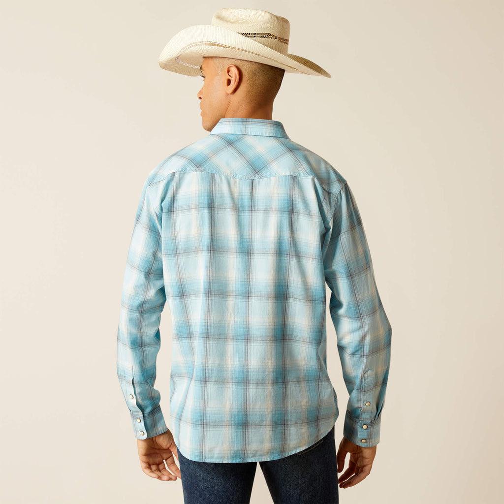 Ariat Henryk Retro Fit Western Shirt in Crystal Blue
