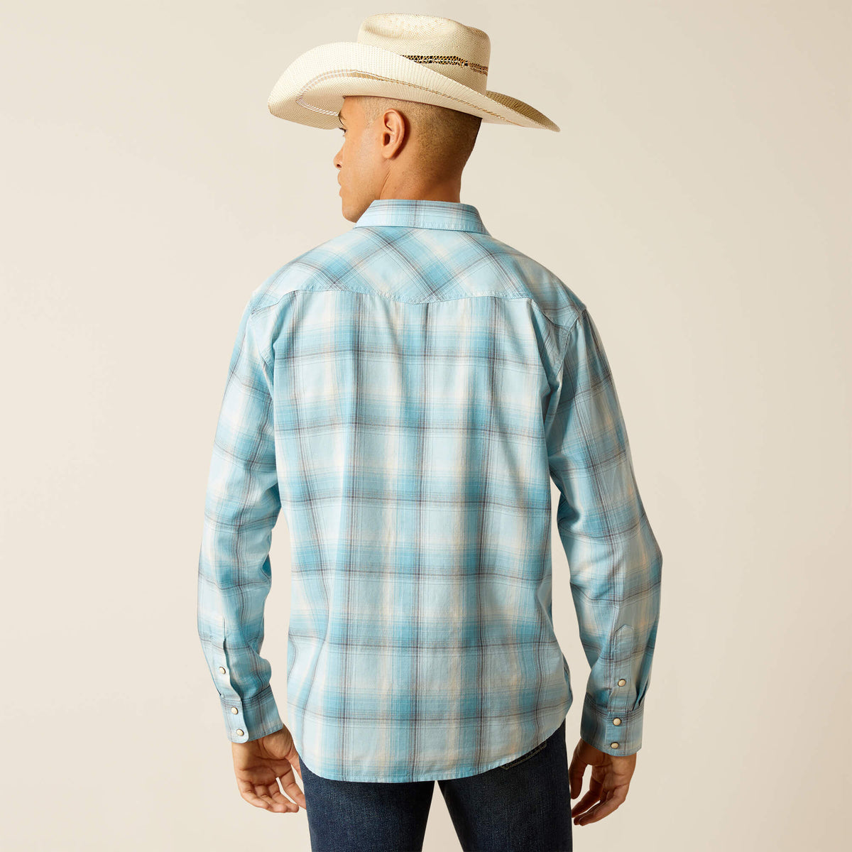 Ariat Henryk Retro Fit Western Shirt in Crystal Blue