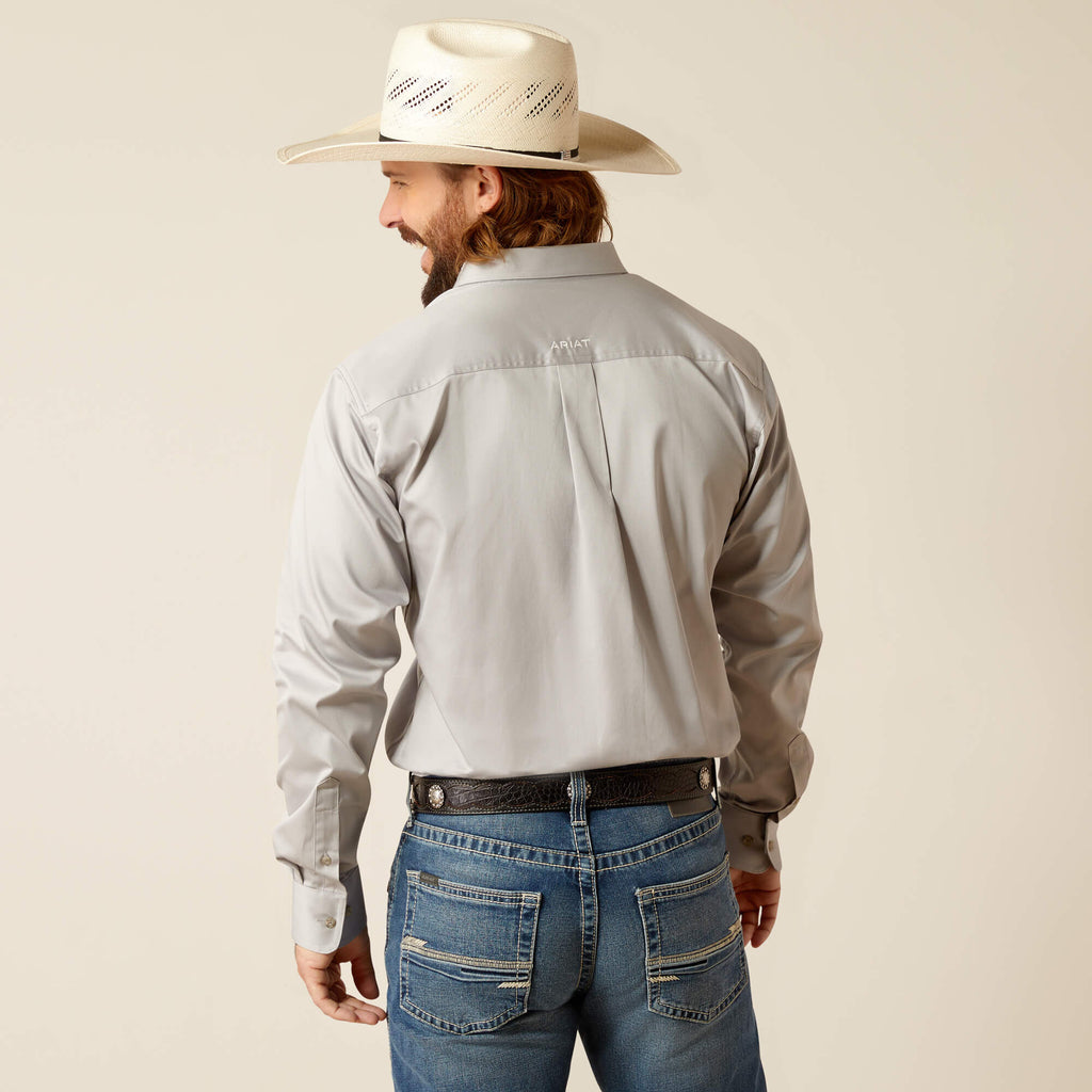 Ariat Team Logo Twill Fitted Shirt in Light Grey
