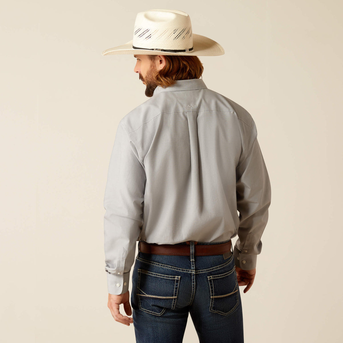 Ariat Wrinkle Free Solid Pinpoint Oxford Classic Fit Shirt in Harbor Mist
