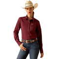 Ariat Wrinkle Resist Kirby Stretch Shirt in Burgundy
