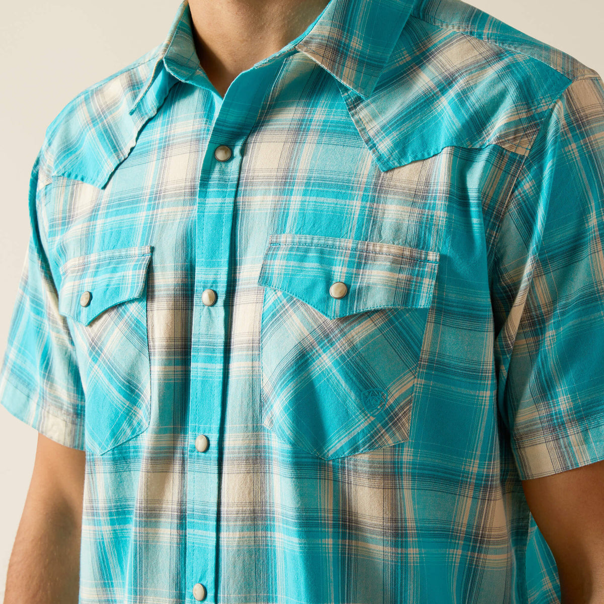 Ariat Howard Retro Fit Short Sleeve Shirt in Peacock Blue