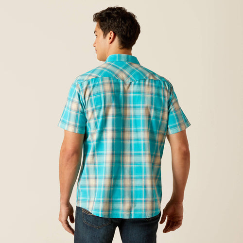 Ariat Howard Retro Fit Short Sleeve Shirt in Peacock Blue