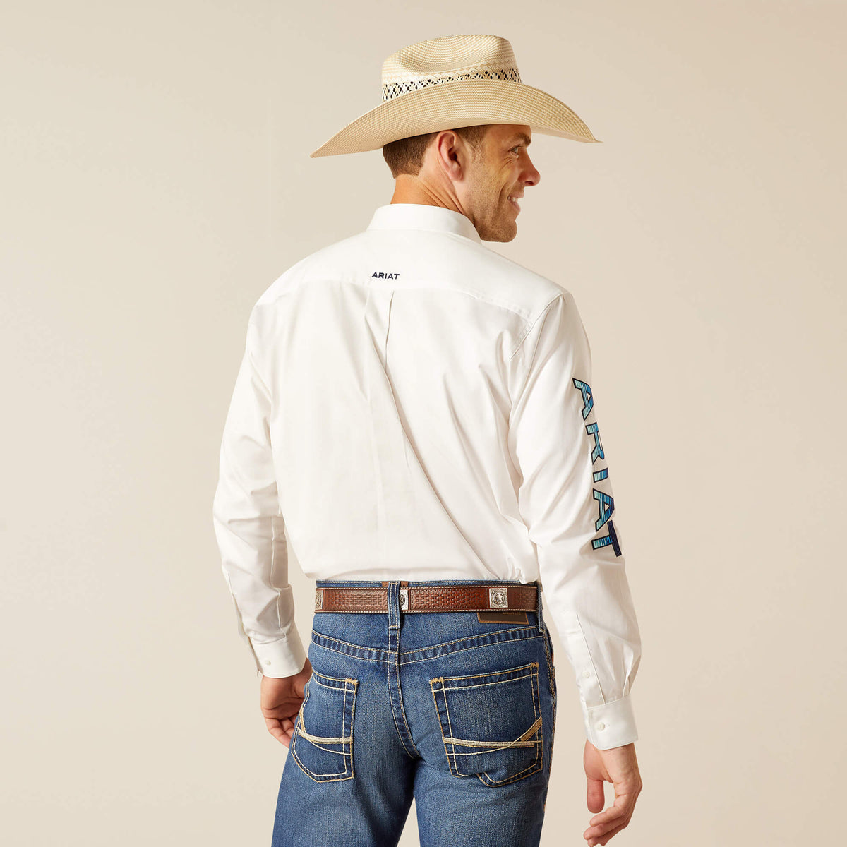 Ariat Team Logo Twill Classic Fit Shirt in White