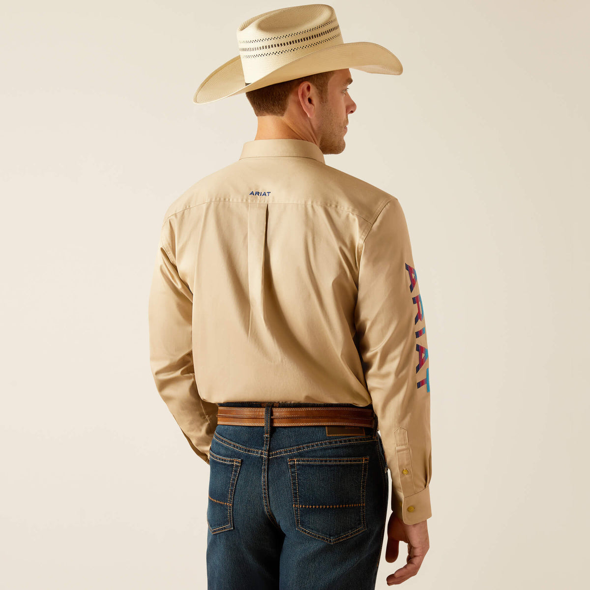 Ariat Team Logo Twill Long Sleeve Classic Fit Shirt in Khaki