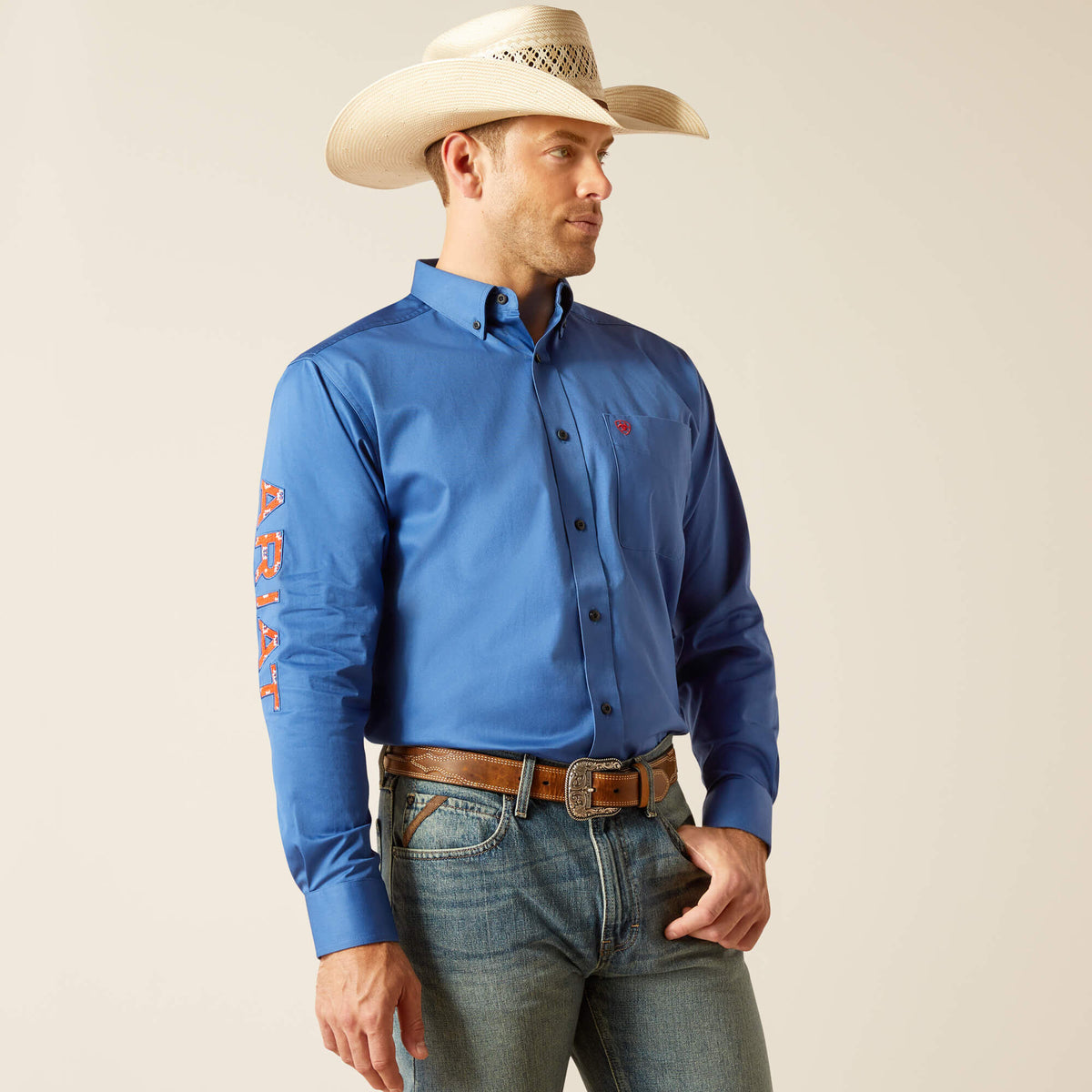 Ariat Team Logo Twill Classic Fit Shirt in Bright Cobalt