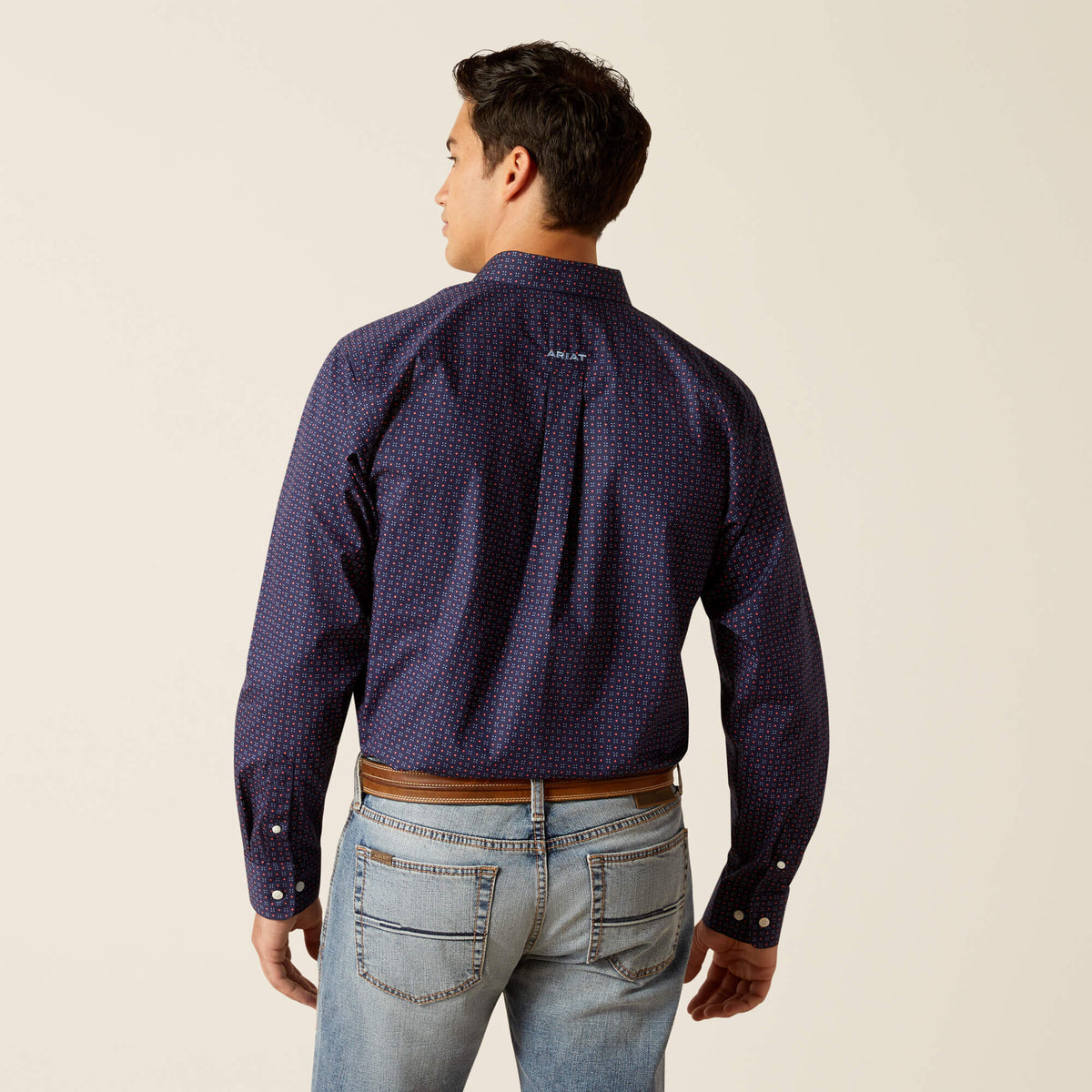Ariat Wrinkle Free Wells Fitted Shirt in Peacoat