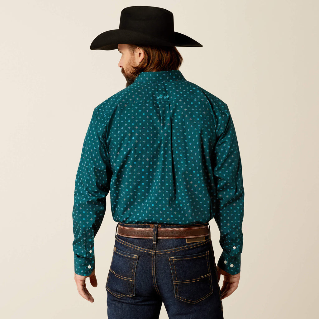 Ariat Wrinkle Free Gunnar Shirt in Deep Teal