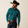 Ariat Wrinkle Free Gunnar Shirt in Deep Teal