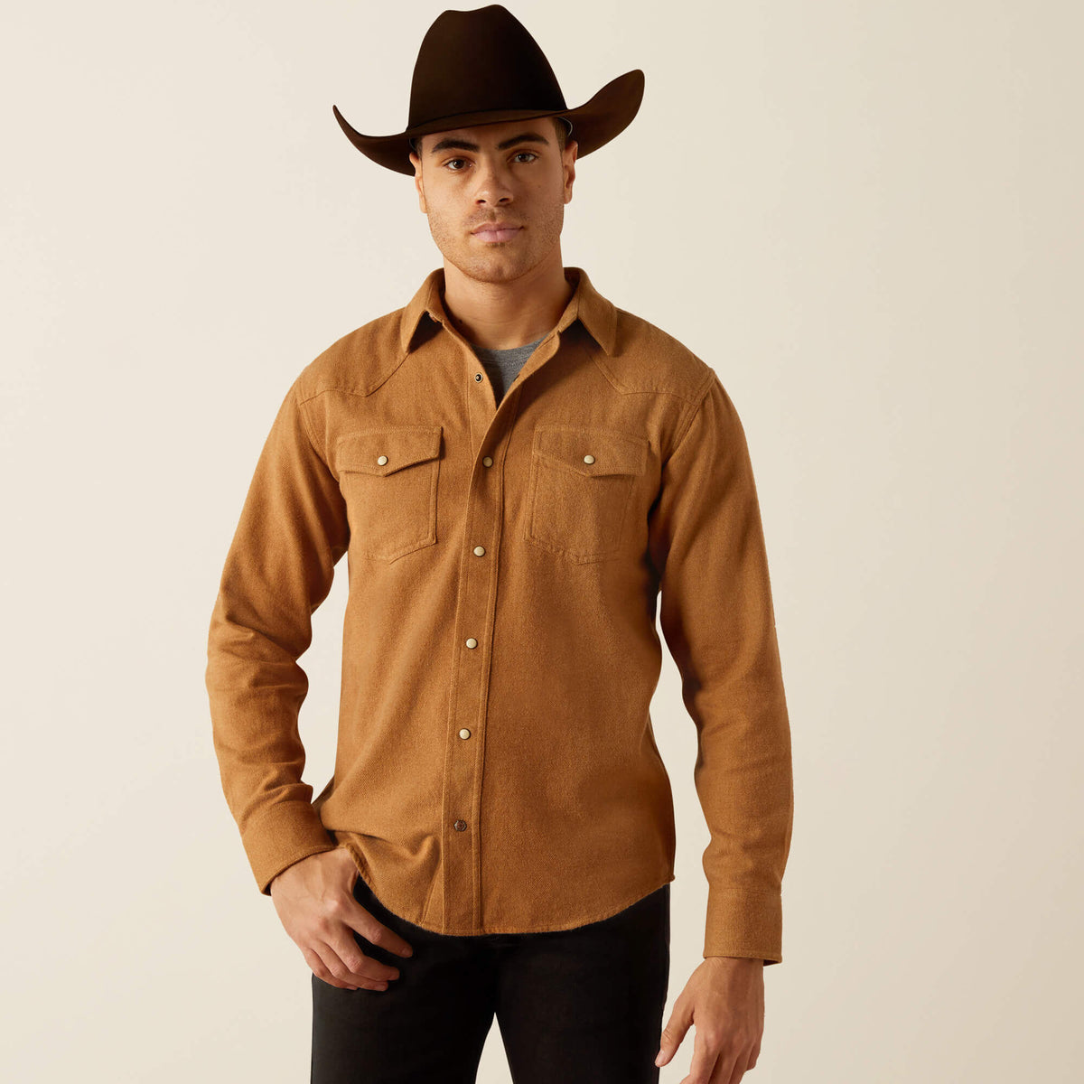 Ariat Hyde Retro Fit Shirt – Pale Khaki, front