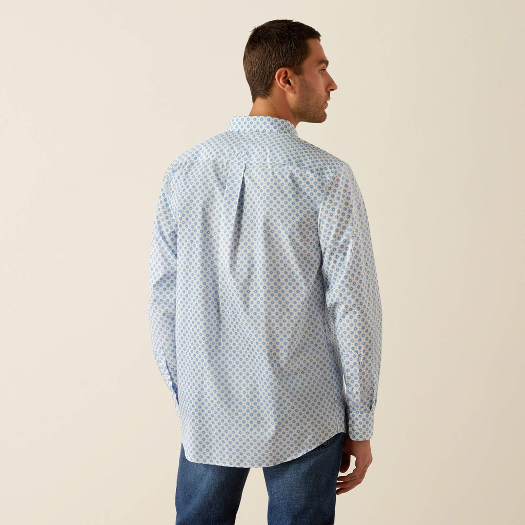 Ariat Wrinkle Free Booker Fitted Shirt in Blue