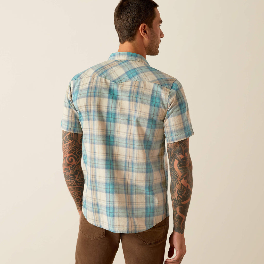 Ariat Howland Retro Fit Short Sleeve Shirt in Turquoise