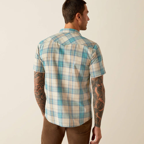 Ariat Howland Retro Fit Short Sleeve Shirt in Turquoise