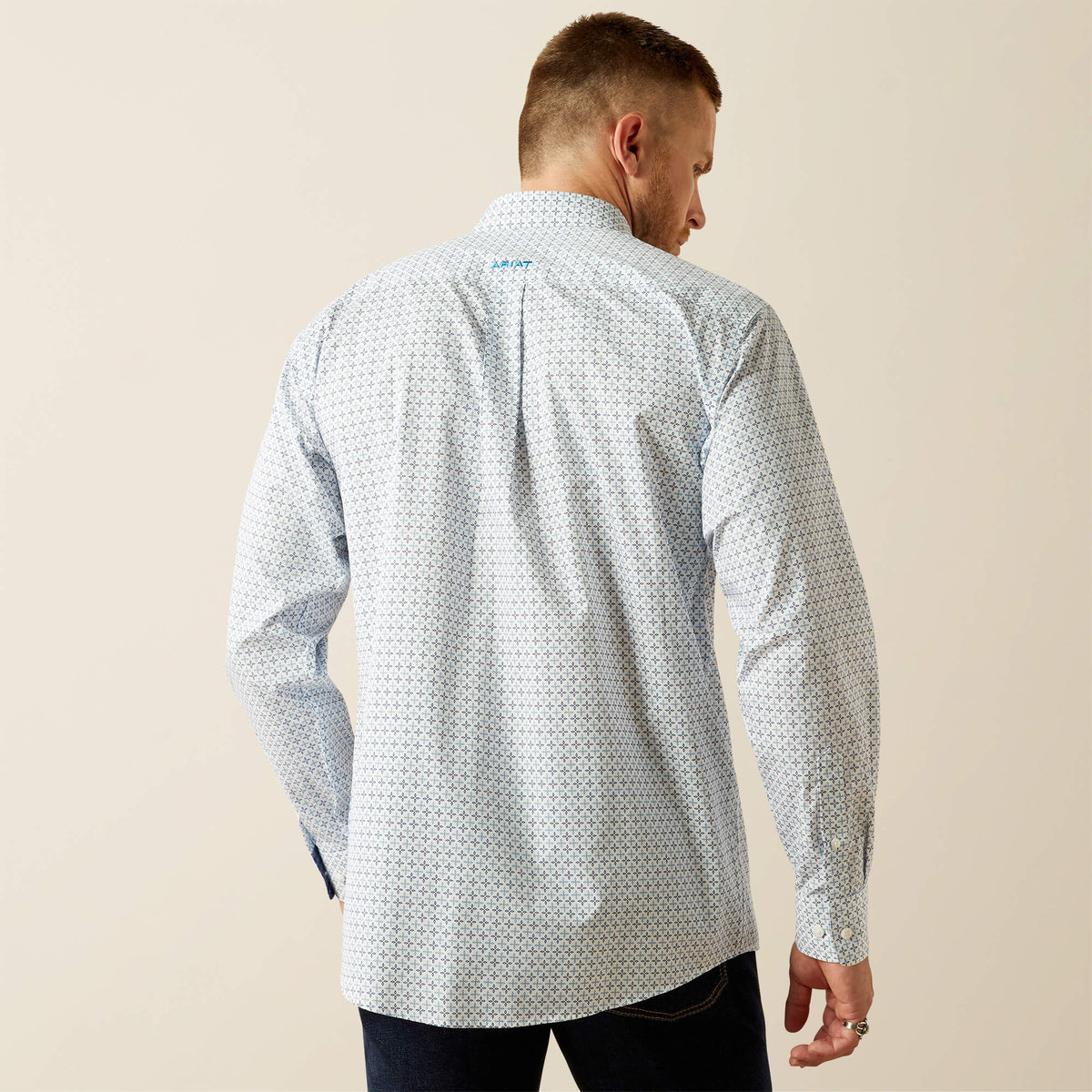 Ariat Wrinkle Free Baker Classic Fit Shirt – Blue, back