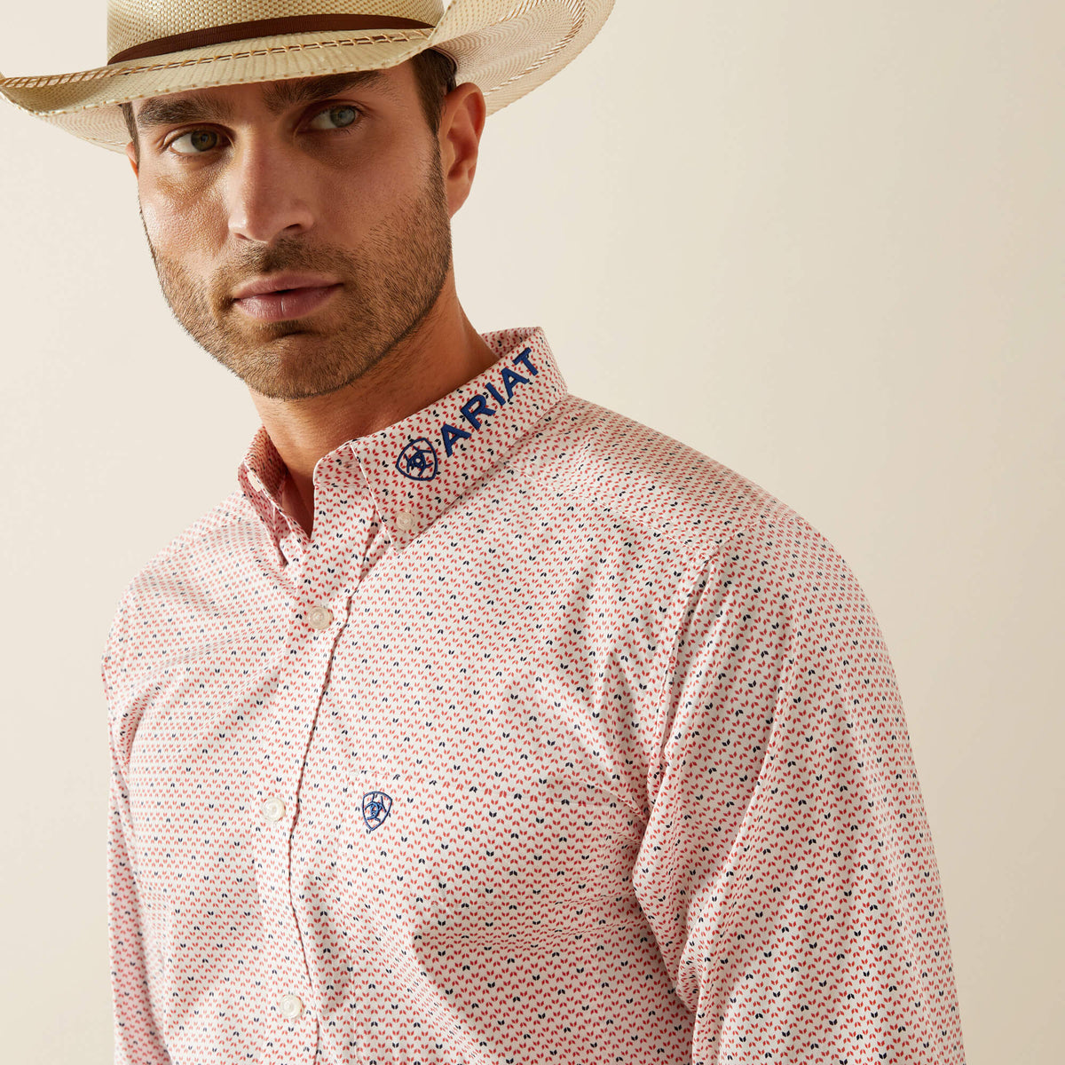 Ariat Team Primo Fitted Shirt in Red/Blue