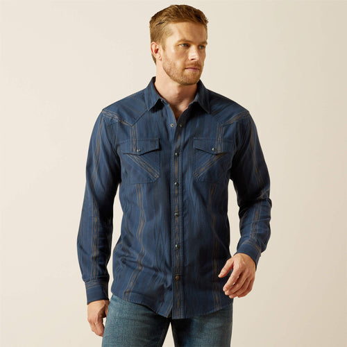 Ariat Hansen Retro Fit Shirt in Navy Chambray